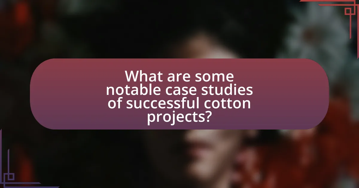 What are some notable case studies of successful cotton projects?