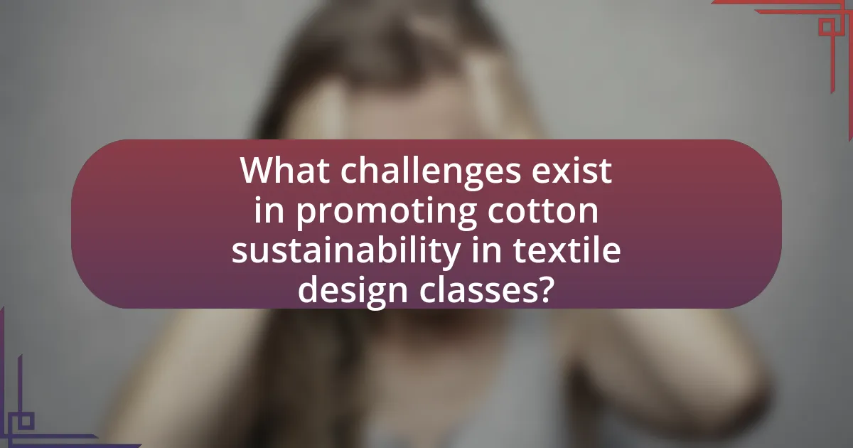 What challenges exist in promoting cotton sustainability in textile design classes?