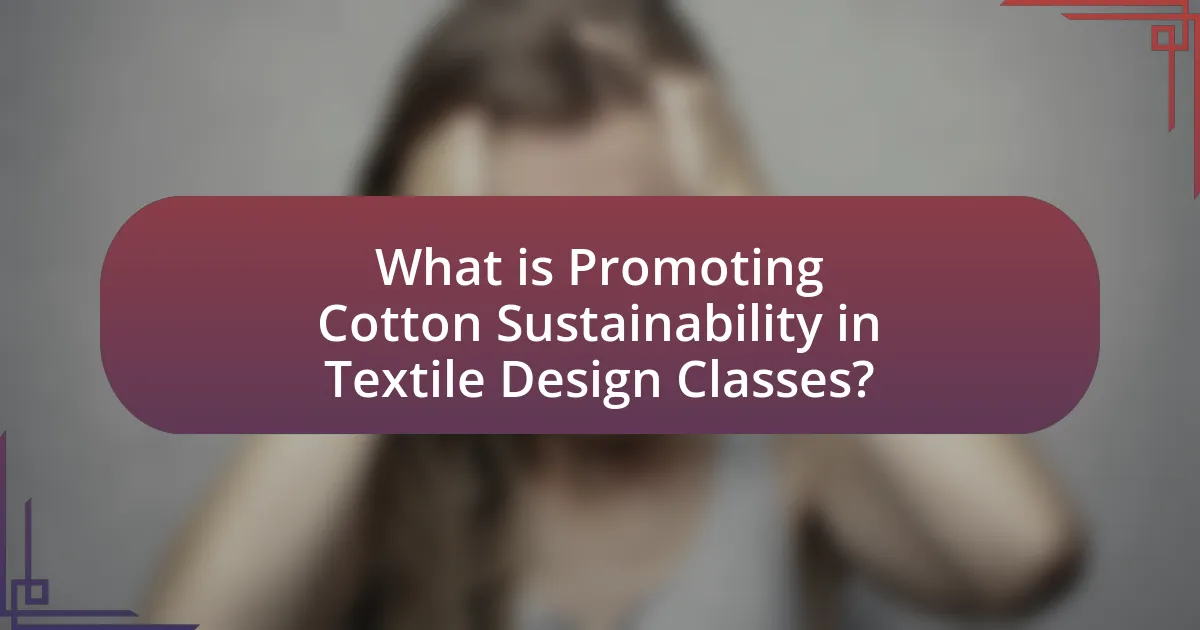 What is Promoting Cotton Sustainability in Textile Design Classes?