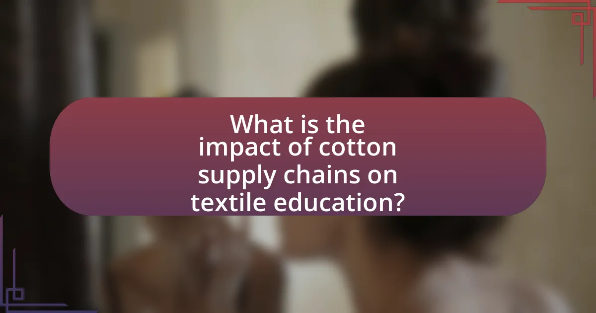 What is the impact of cotton supply chains on textile education?